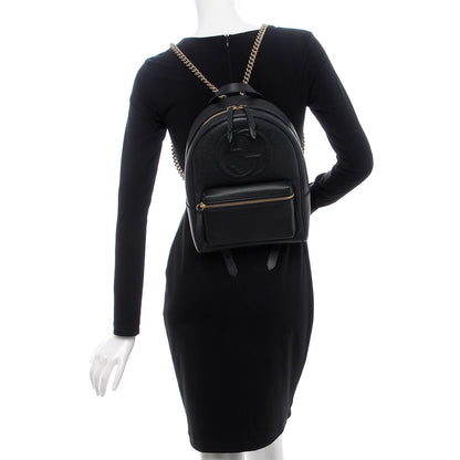 Gucci Pebbled Calfskin Soho Chain Backpack Black 2 of 7