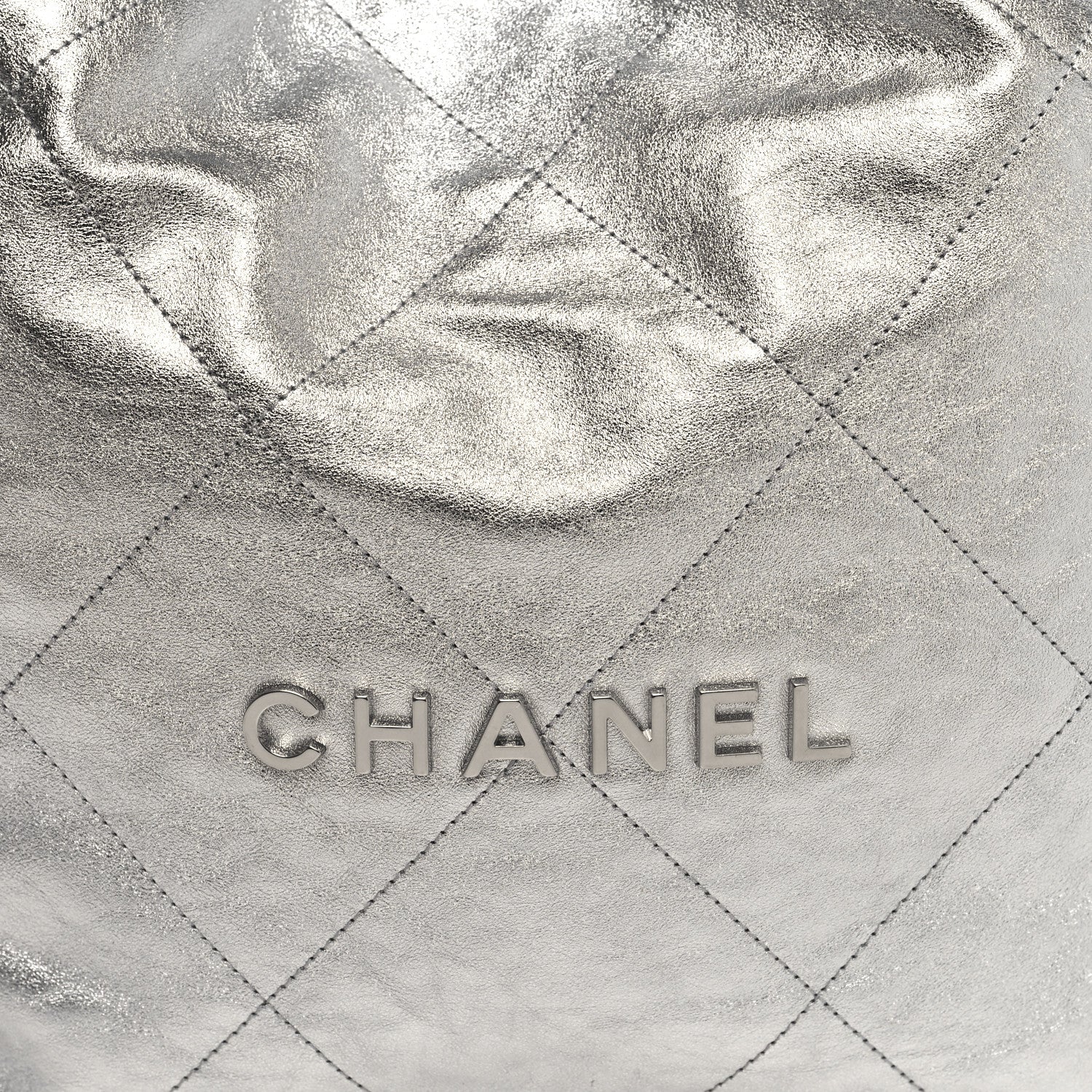 Chanel Metallic Calfskin Quilted Chanel 22 Silver 10 of 12