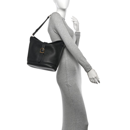 Celine Soft Grained Calfskin Medium Bucket Bag Black 2 of 15