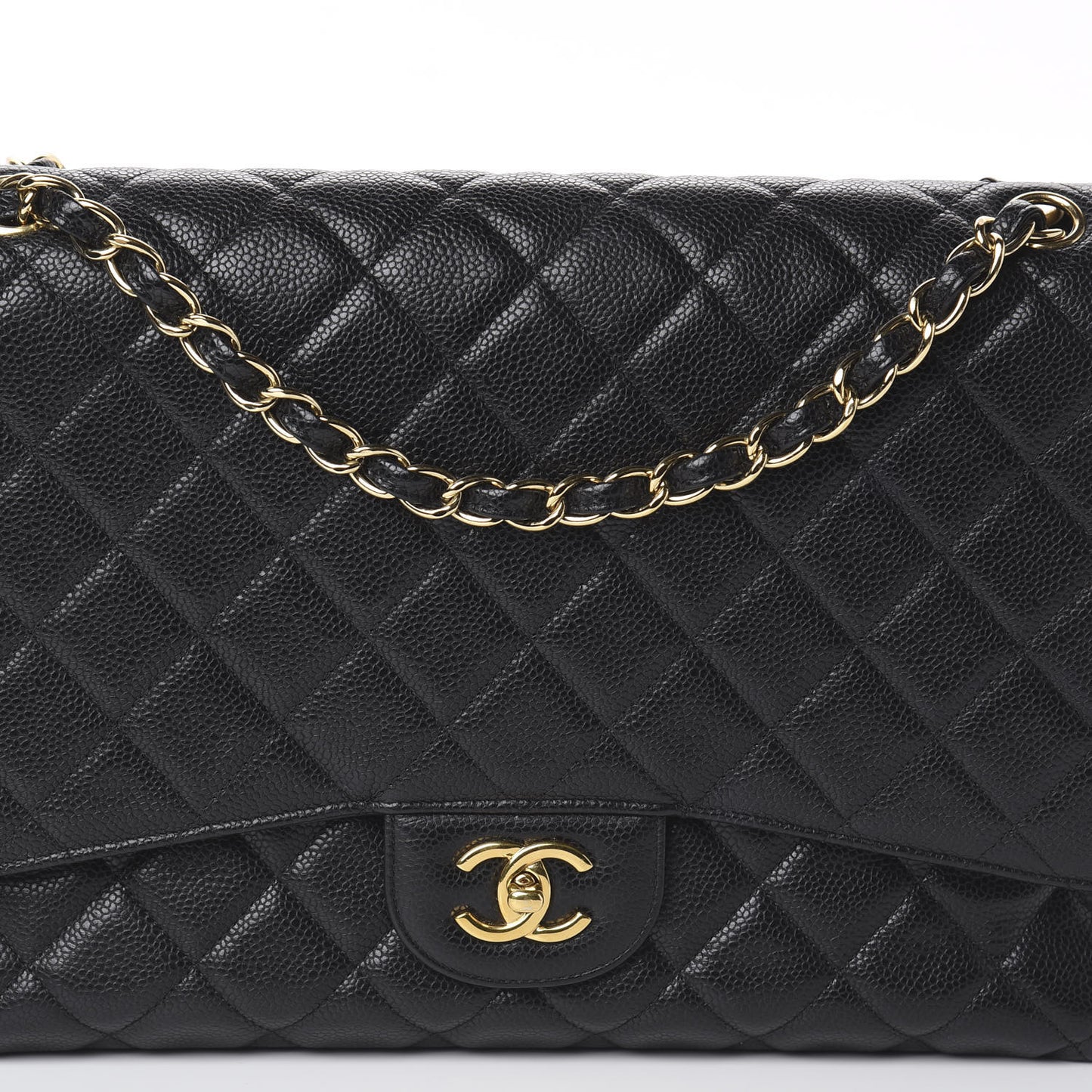 Caviar Quilted Maxi Single Flap Black