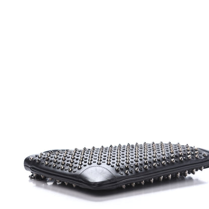 Christian Louboutin Calfskin Paris Spikes Strass Loubiposh Clutch Black Gun Jet 5 of 9