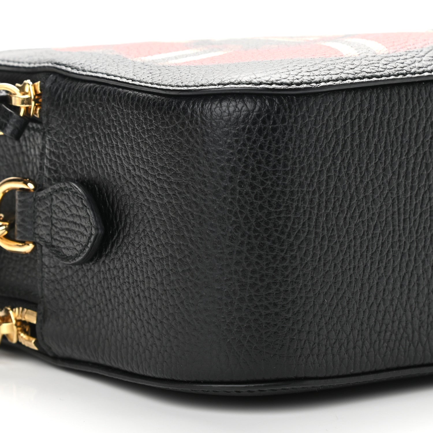 Gucci Grained Calfskin Sylvie Web Kingsnake Small Camera Bag Black Multicolor 9 of 12