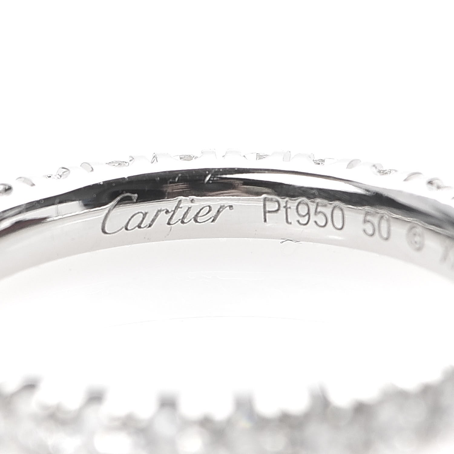 Cartier Platinum Diamond 2.6mm Etincelle de Wedding Band Ring 50 5.25 4 of 6