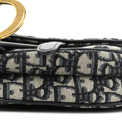 Christian Dior Oblique Mini Saddle Bag Blue 8 of 9