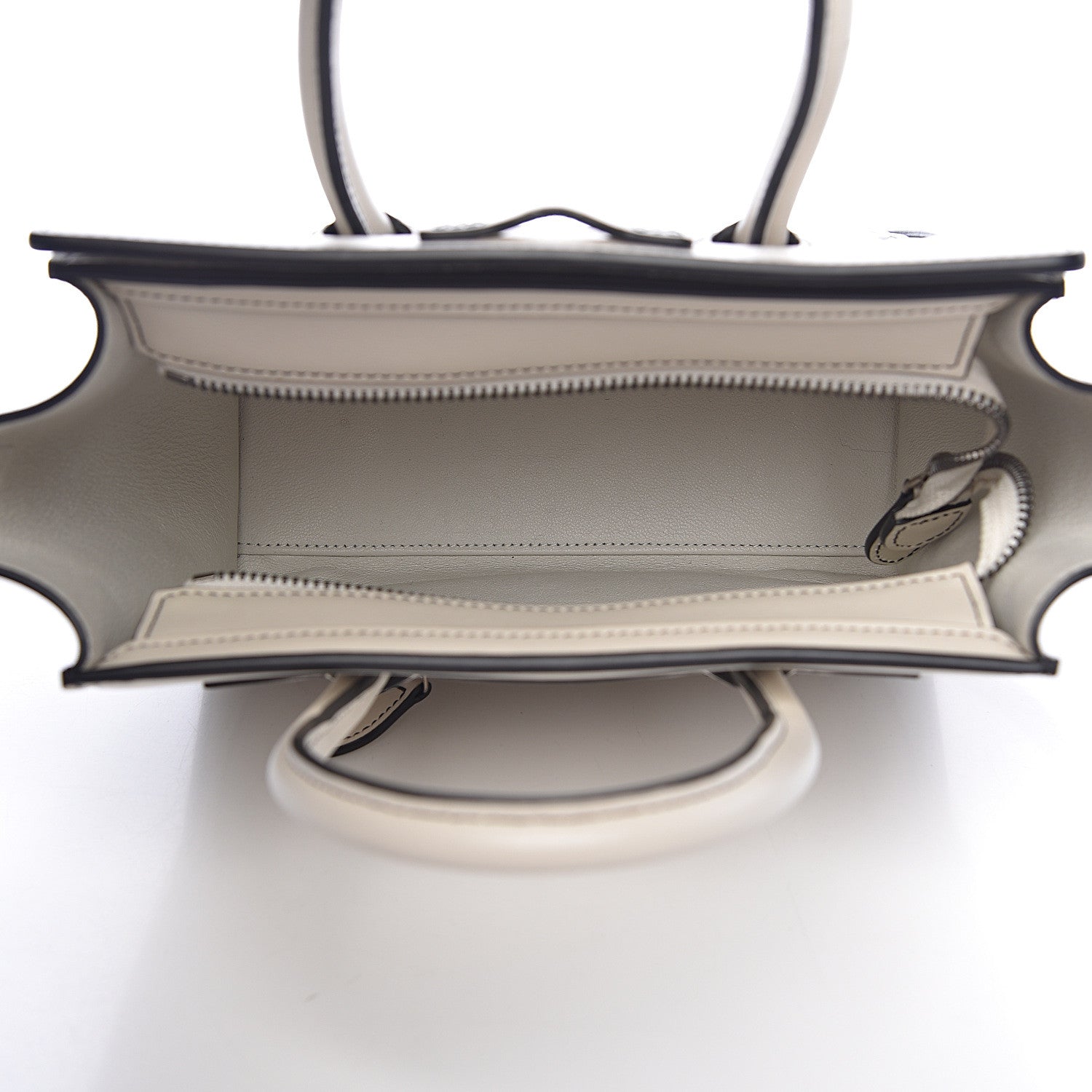 Celine Satin Calfskin Nano Debossed Luggage White 5 of 10
