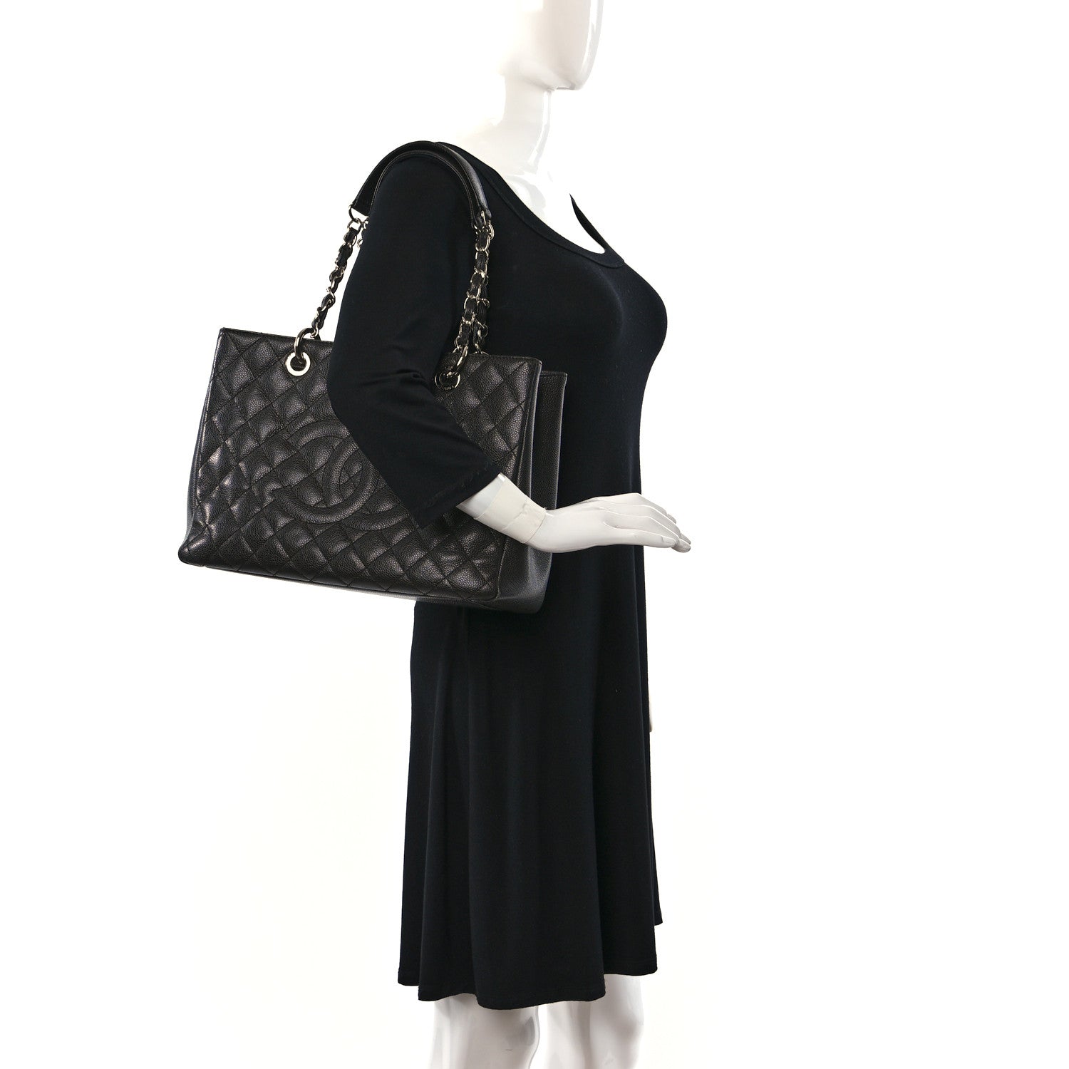 Chanel Caviar Quilted Grand Shopping Tote GST Dark Grey 2 of 22