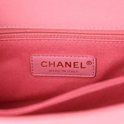 Chanel Caviar Chevron Quilted Mini Coco Handle Flap Pink 6 of 11