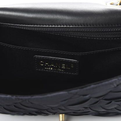 Chanel Satin Quilted Pleated Medium Single Flap Navy 8 of 10