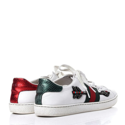 Gucci Calfskin Web Studded Arrow Ace Sneakers 36.5 White 4 of 12
