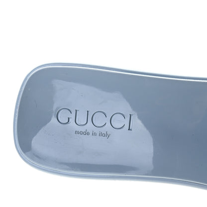 Gucci Rubber Gucci Logo Womens Platform 20/60mm Slide Sandals 38 Porcelain Light Blue 11 of 11