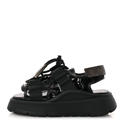 Louis Vuitton Lambskin Sunset Comfort Platform Sandals 38 Black 1 of 11