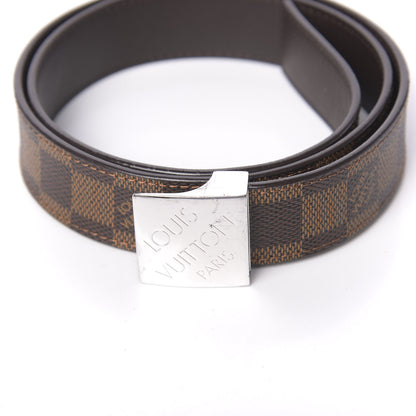 Louis Vuitton Damier Ebene LV Paris Buckle Belt 80 32 Silver 6 of 6