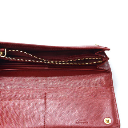 Prada Saffiano Fiocco Bow Continental Wallet Fuoco 4 of 9
