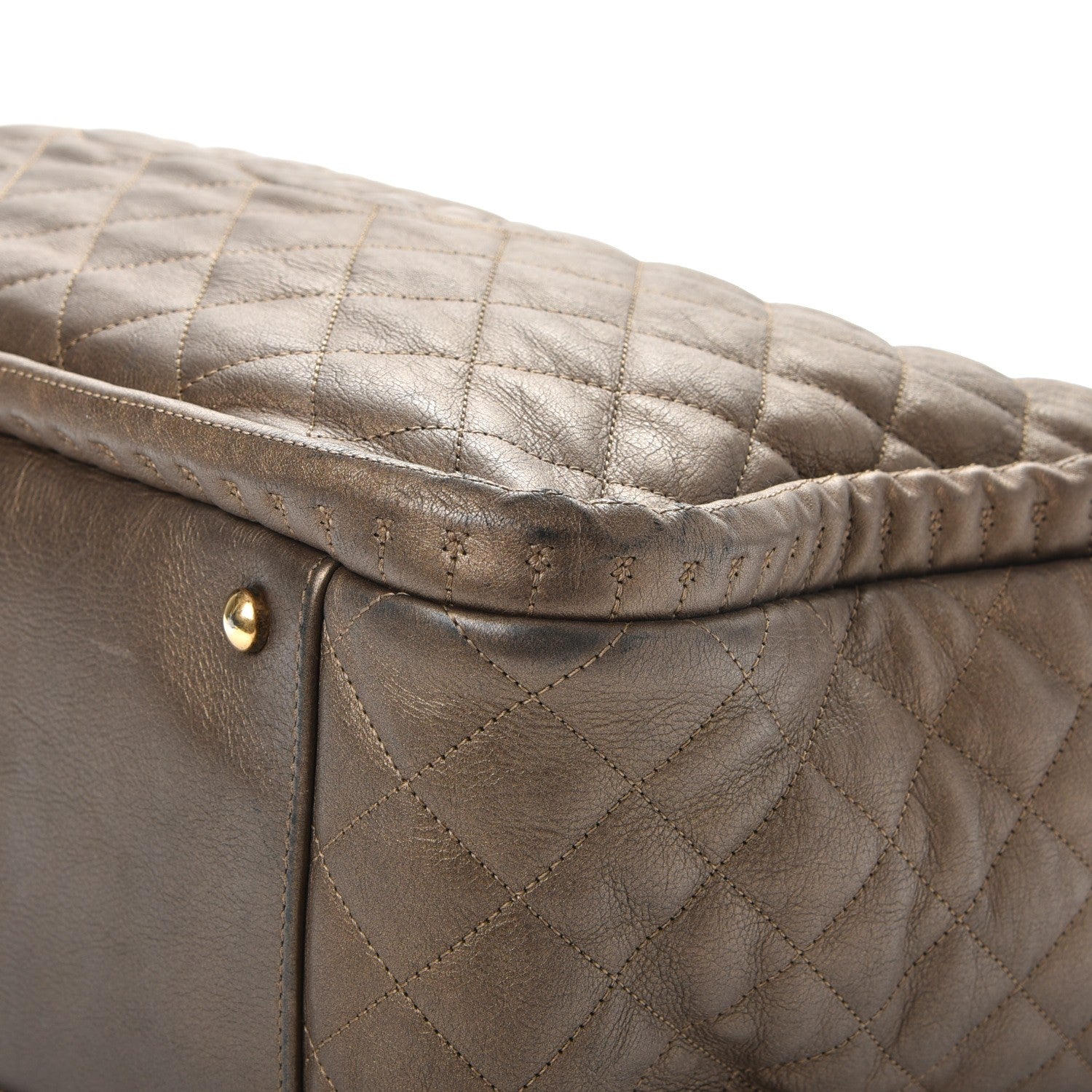 Chanel Metallic Calfskin Quilted Large Istanbul Tote Gold 11 of 12