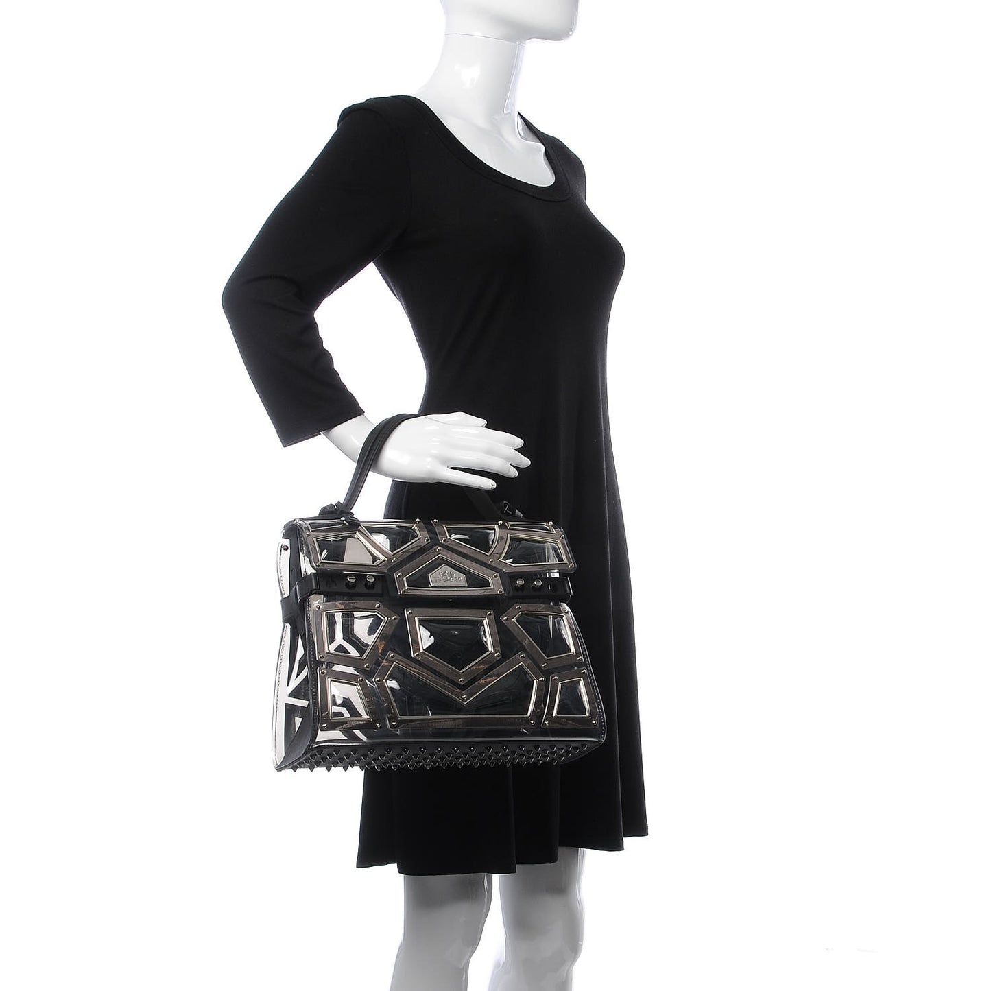 Vinyl Gladiator Tempete Satchel Antique Silver Gold