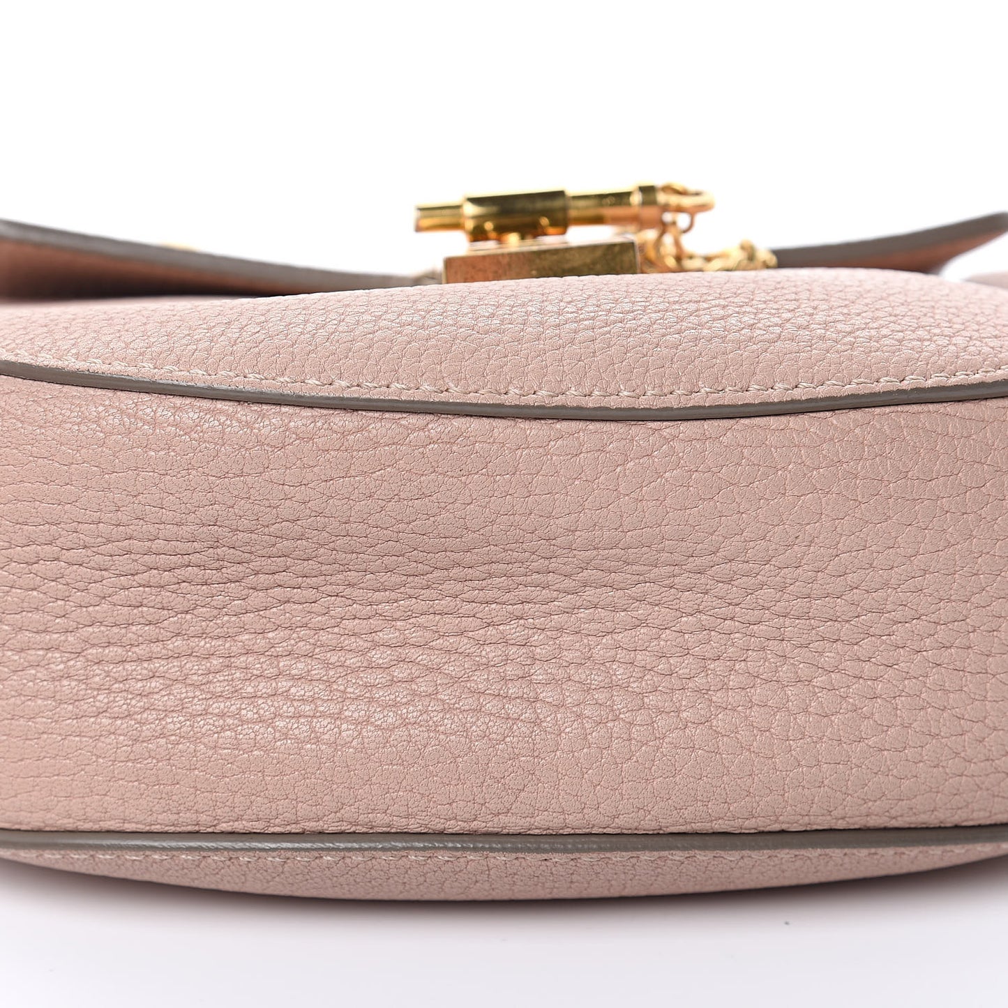 Grained Lambskin Mini Drew Shoulder Bag Cement Pink