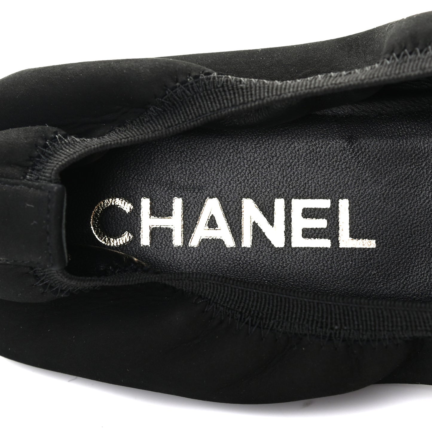 Nubuck Suede CC Elastic Cap Toe Ballerina Flats 39.5 Black