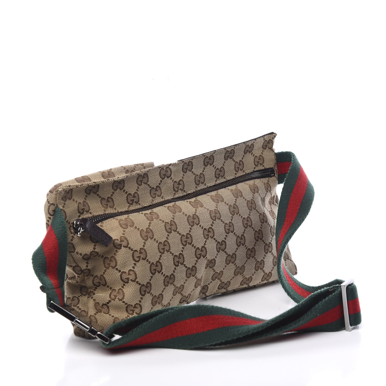 Gucci GG Monogram Double Pocket Belt Bag Dark Brown 2 of 9