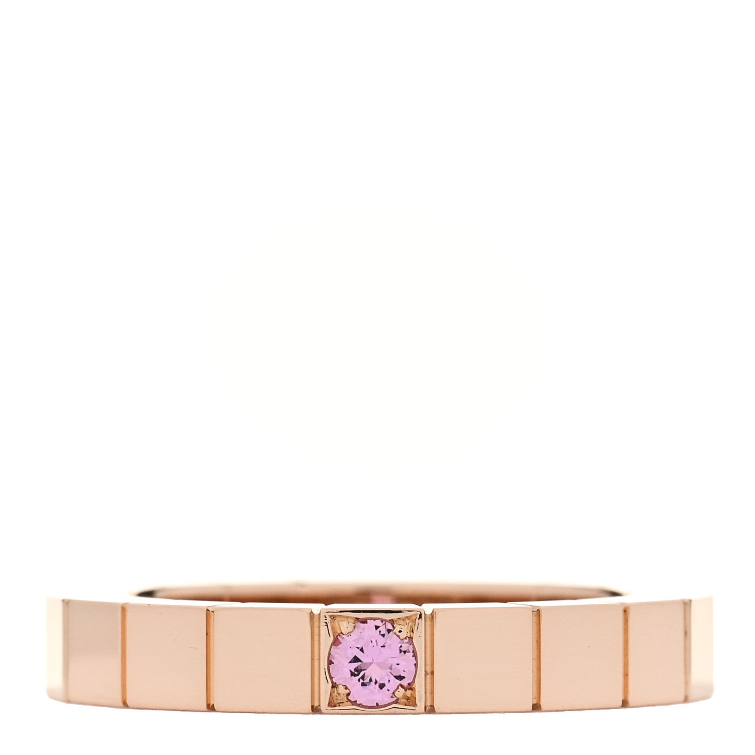 Cartier 18K Pink Gold Pink Sapphire Lanieres Ring 46 3.75 1 of 4