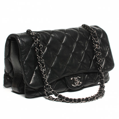 Chanel Lambskin Quilted 3 Large Flap Black 9 of 10