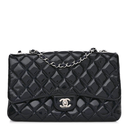 Chanel Patent Quilted 3 Jumbo Flap Navy 1 of 13