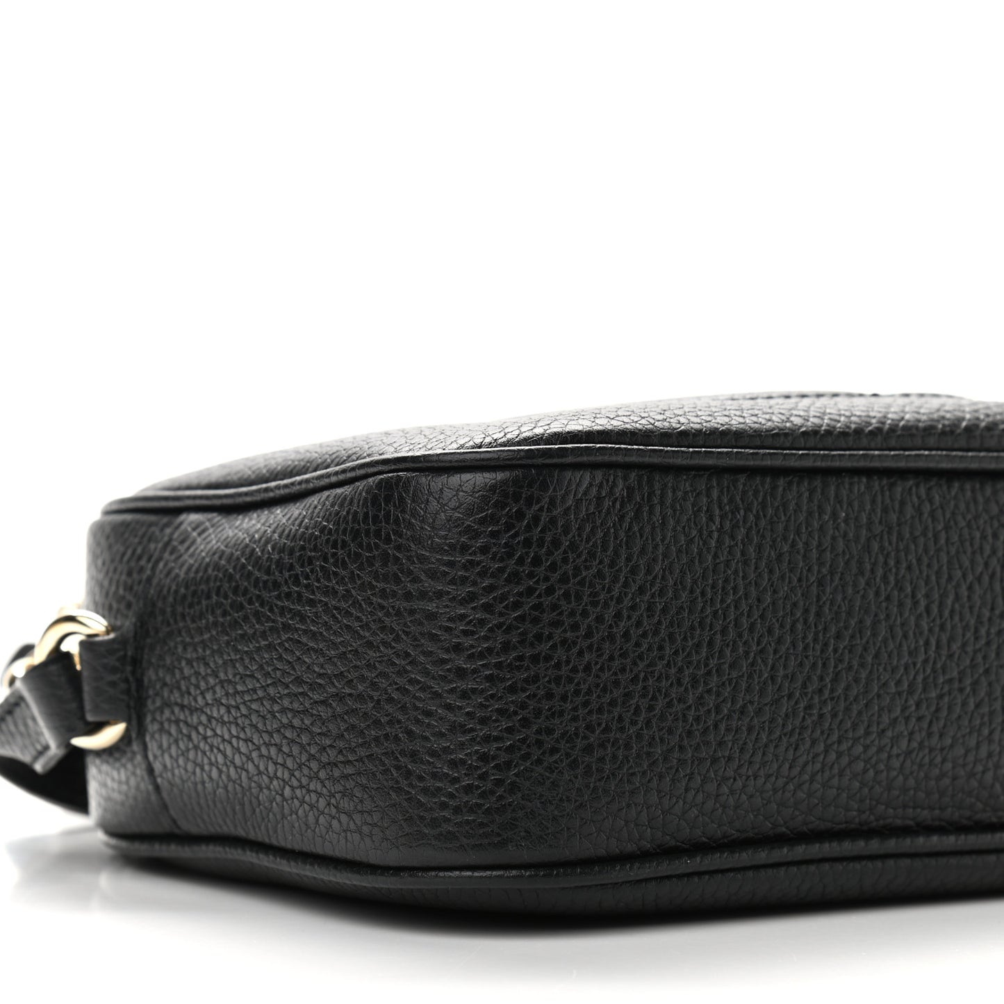 Pebbled Calfskin Small Soho Disco Bag Black