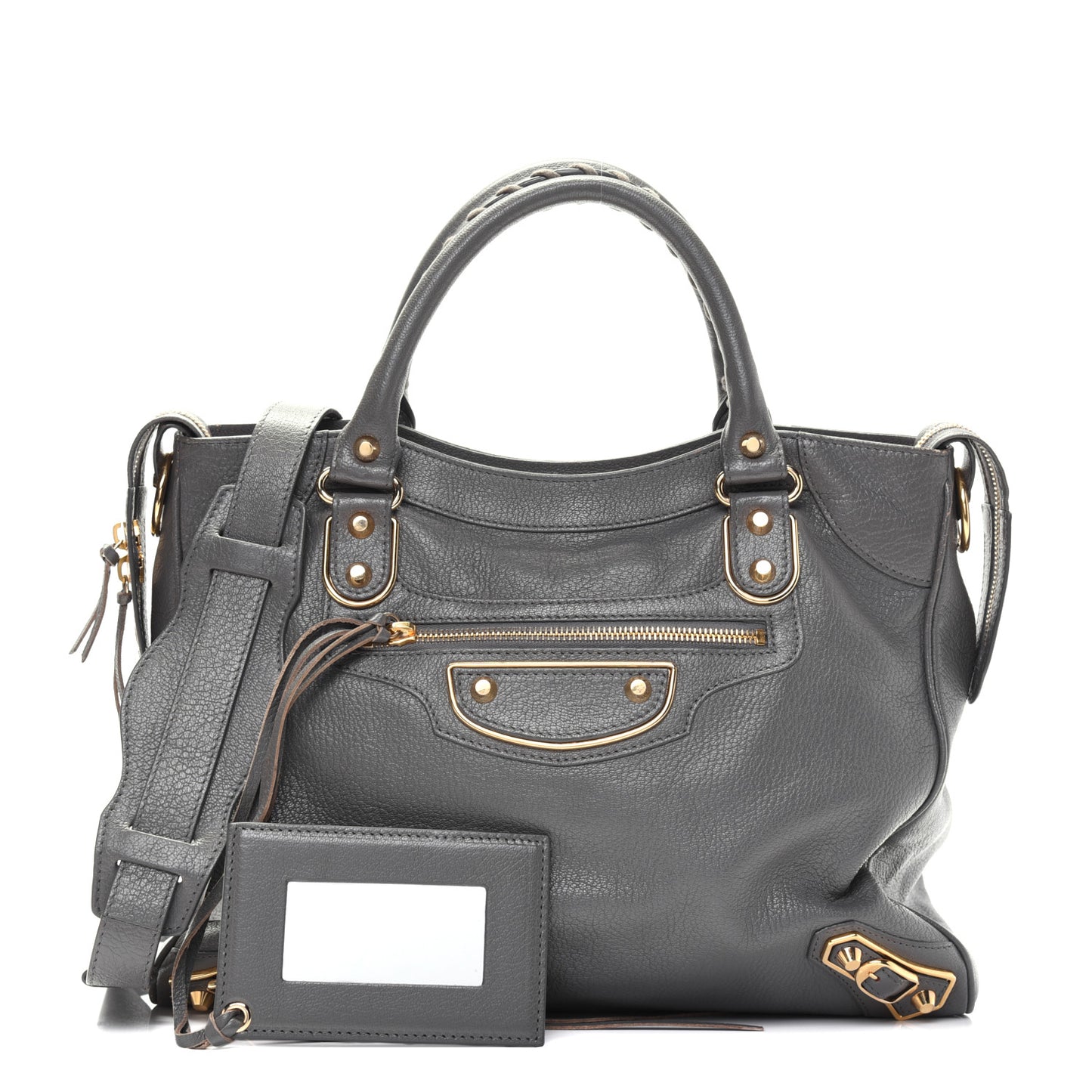Chevre Gold Metallic Edge Hardware Velo Gris Acier