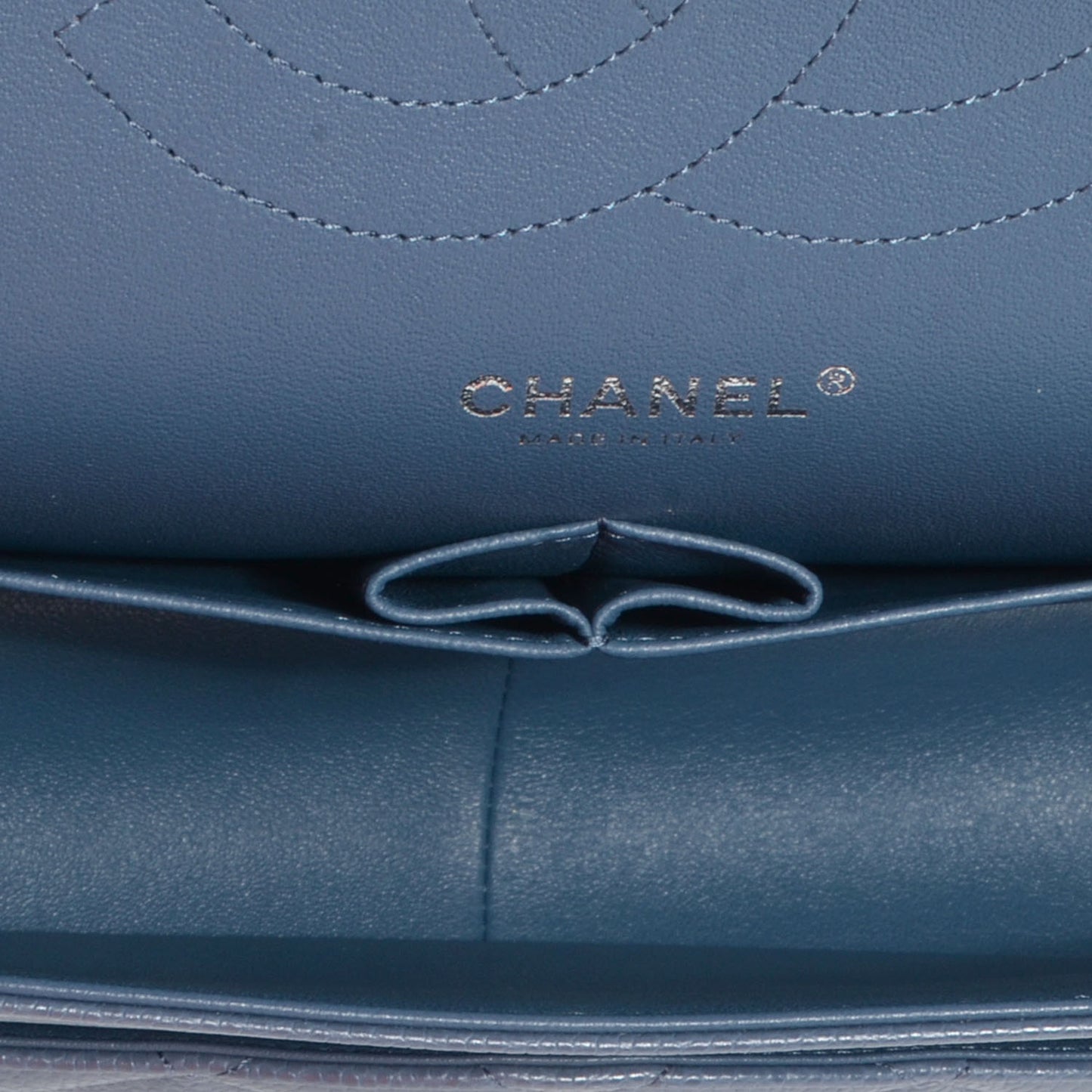 Caviar Quilted Jumbo Double Flap Blue