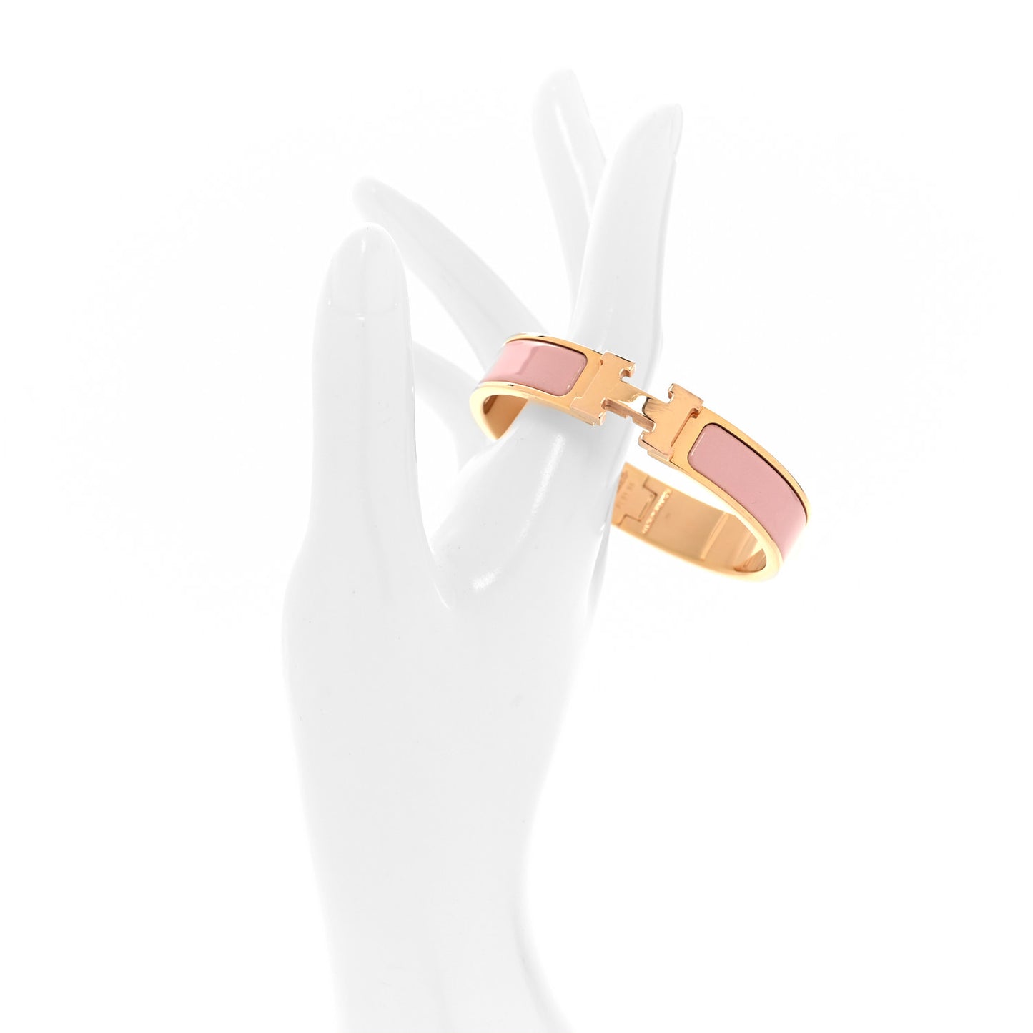 Enamel Narrow Clic Clac H Bracelet PM Rose Nacarat