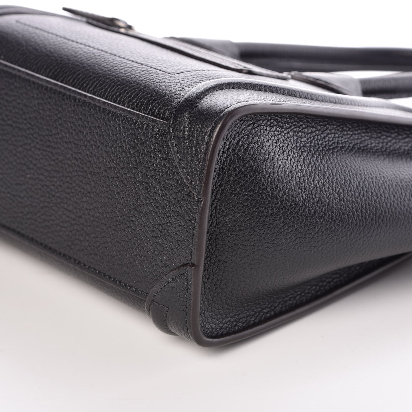 Drummed Calfskin Nano Luggage Black