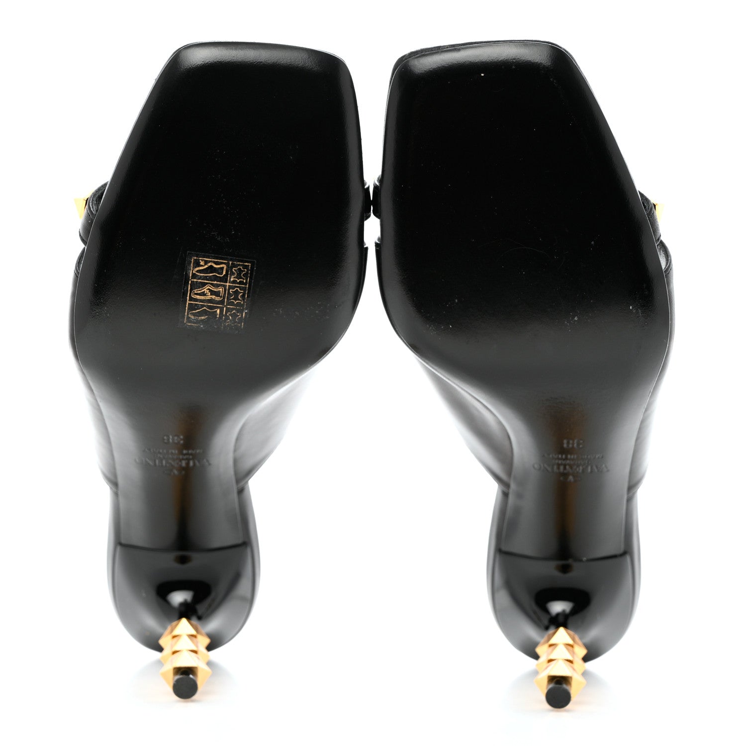 Valentino Garavani Nappa Rockstud Tower Heel Mules 38 Black 5 of 10
