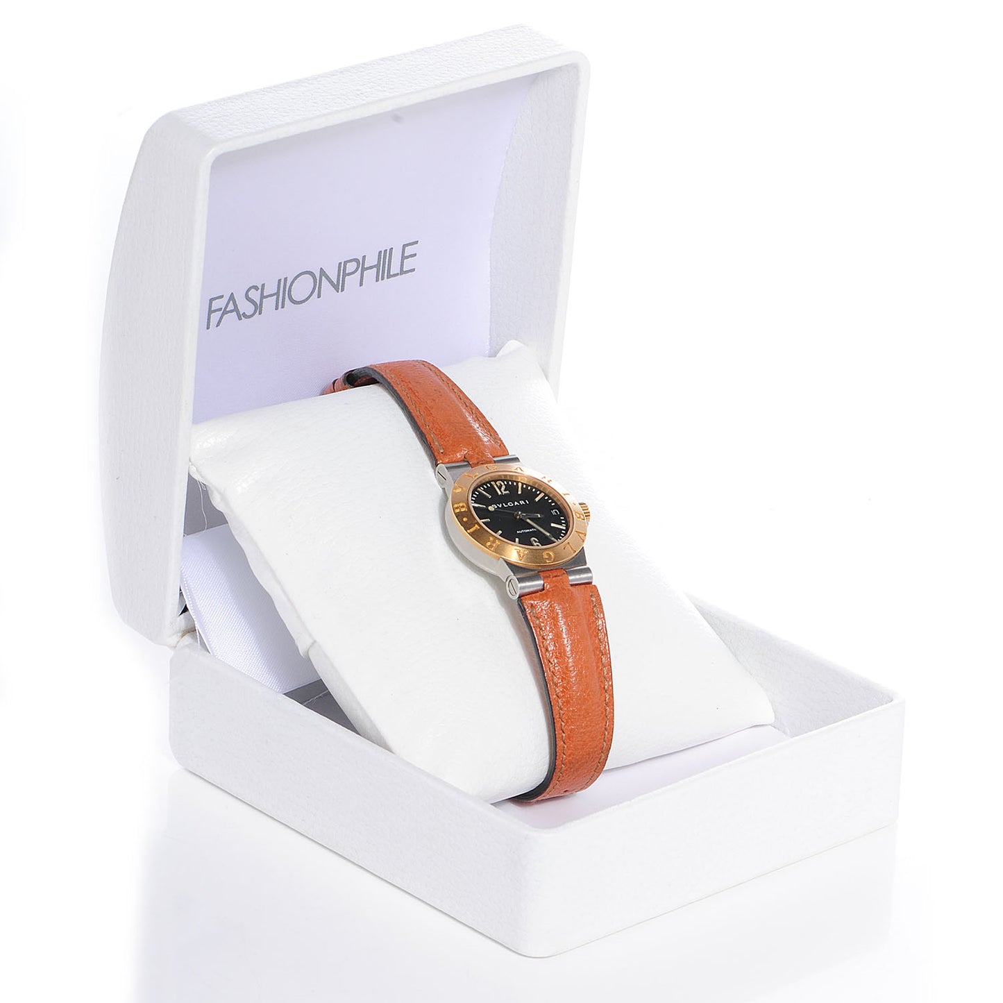 Stainless Steel 18K Yellow Gold Calfskin 30mm Diagono Automatic Watch Black