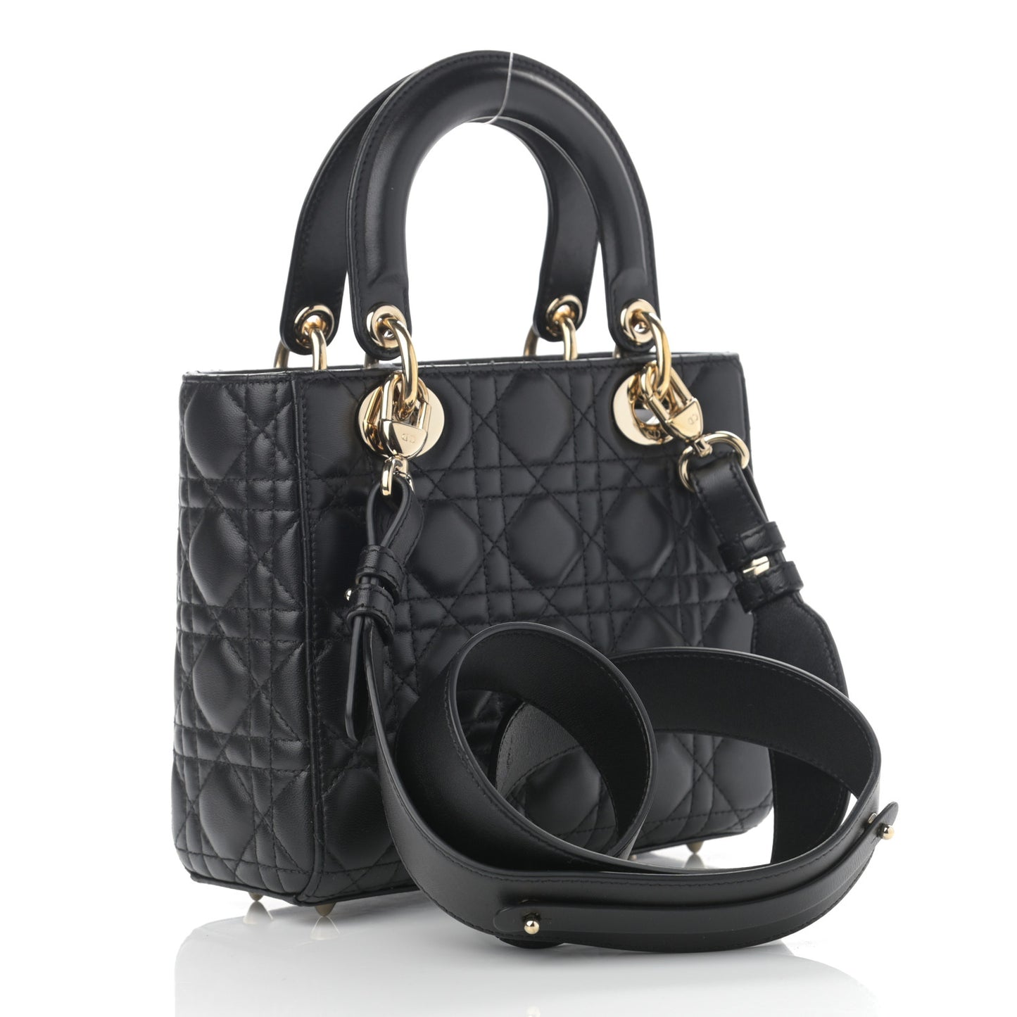Lambskin Cannage Small Lucky Badges My Lady Dior Black