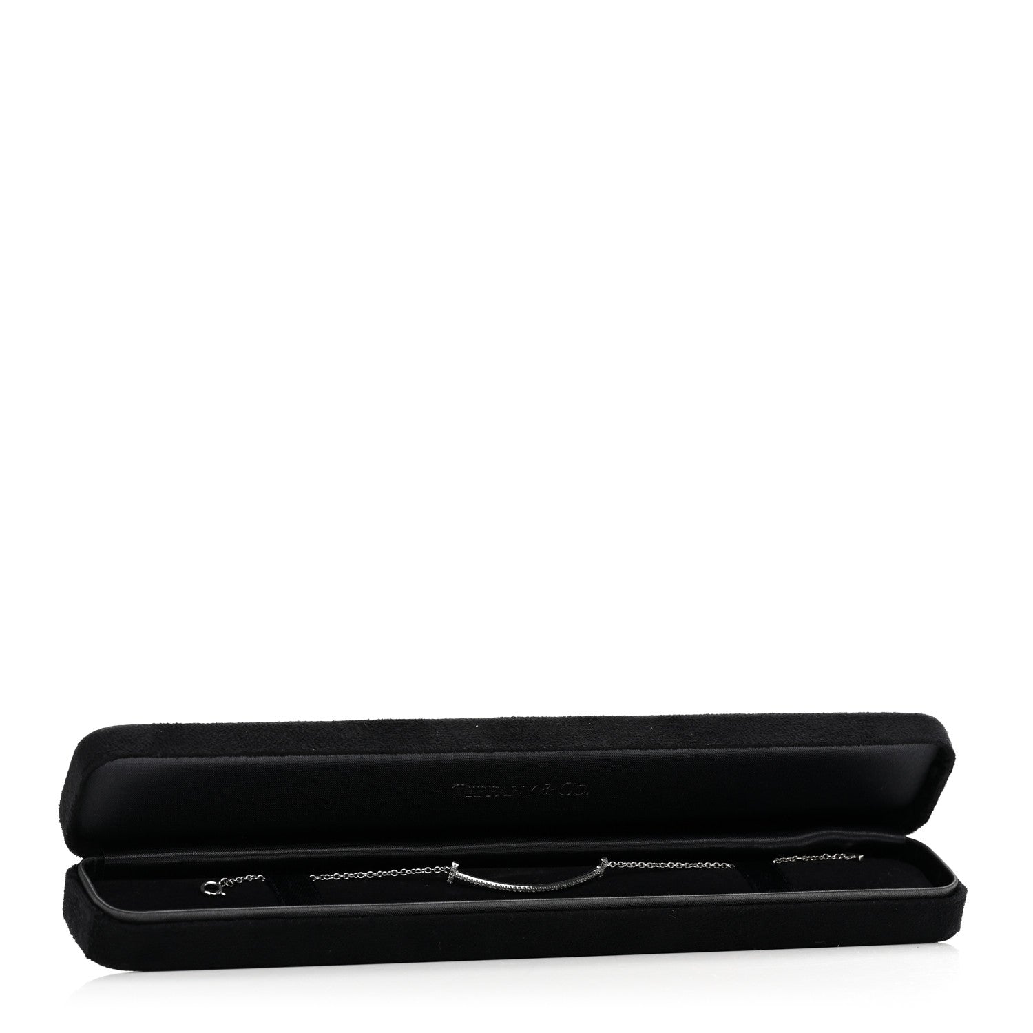 Tiffany 18K White Gold Diamond T Smile Bracelet 4 of 4