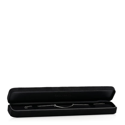 Tiffany 18K White Gold Diamond T Smile Bracelet 4 of 4