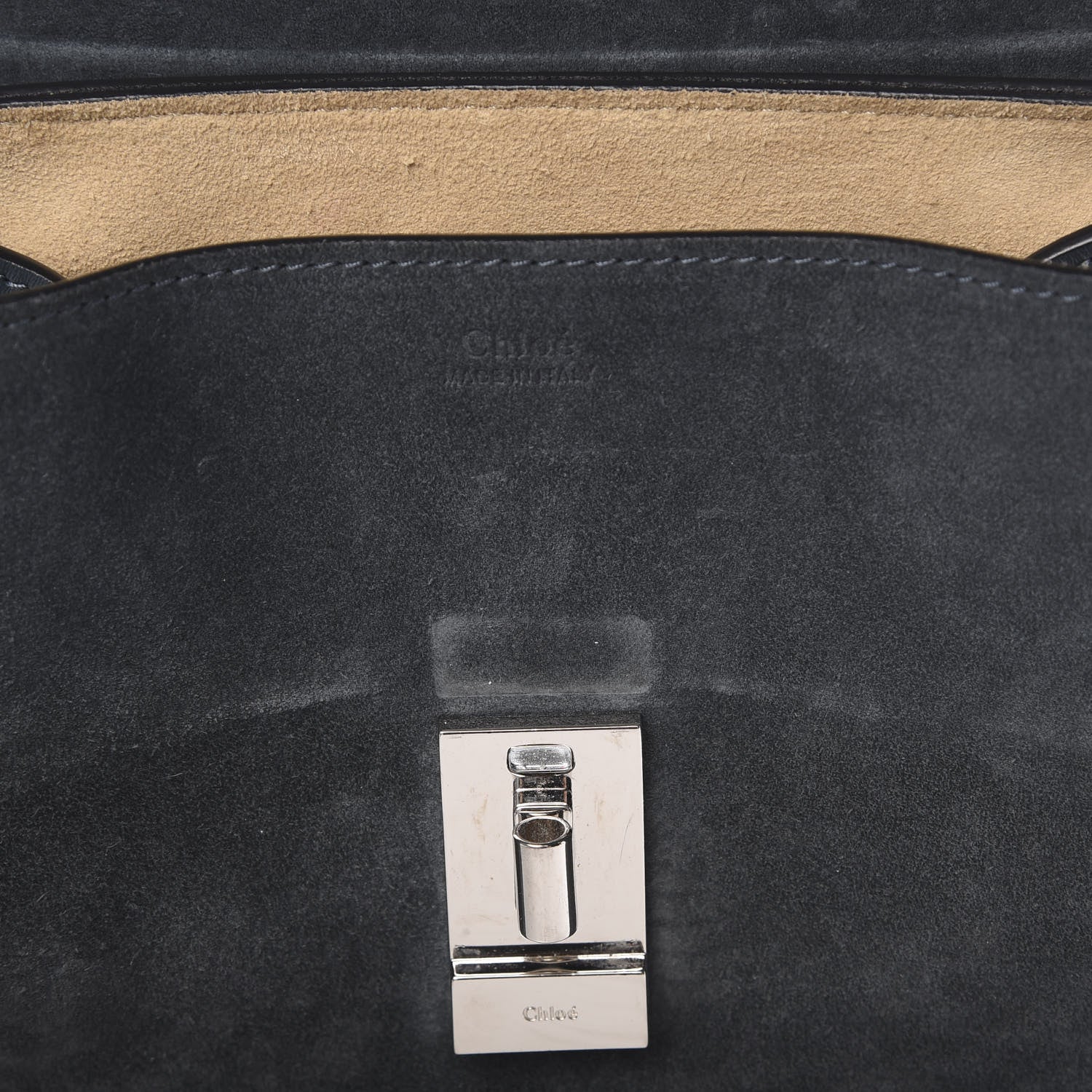 Chloe Suede Smooth Calfskin Drew Shoulder Bag Silver Blue 11 of 16
