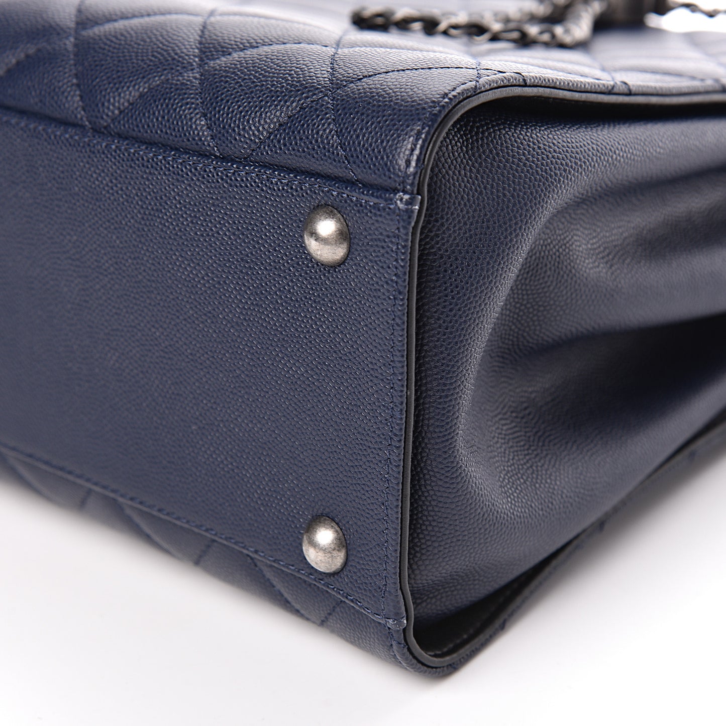 Caviar Quilted Medium CC Bucket Bag Dark Blue