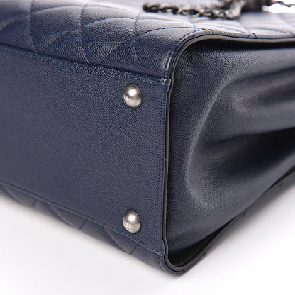 Chanel Caviar Quilted Medium CC Bucket Bag Dark Blue 10 of 10