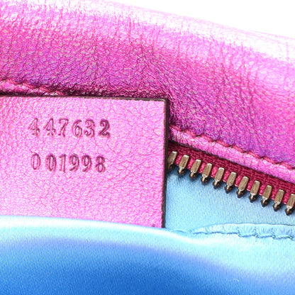 Gucci Laminated Nappa Matelasse Small GG Marmont Chain Shoulder Bag Fuxia Rosso Rosa 7 of 11