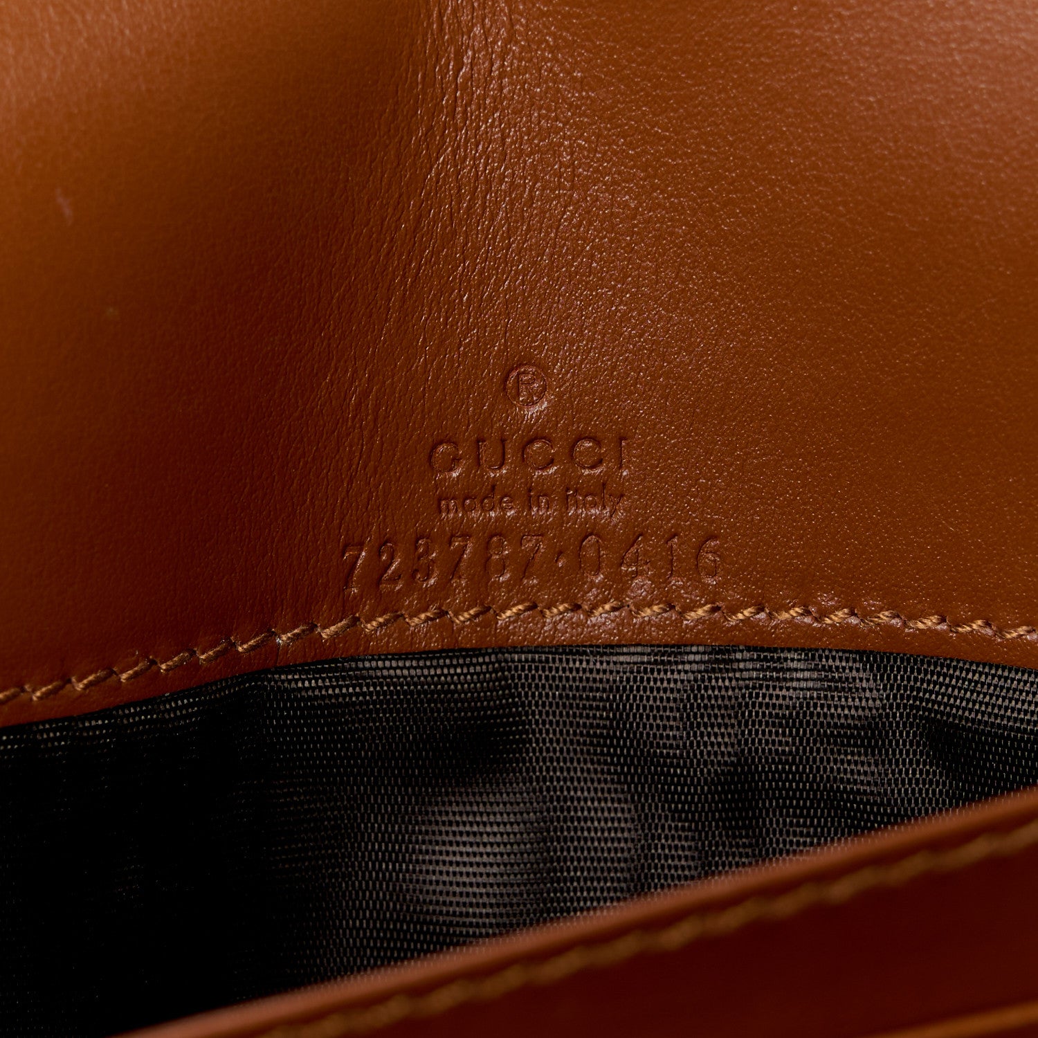 Gucci Calfskin GG Matelasse Chain Wallet Peanut Brown 7 of 11