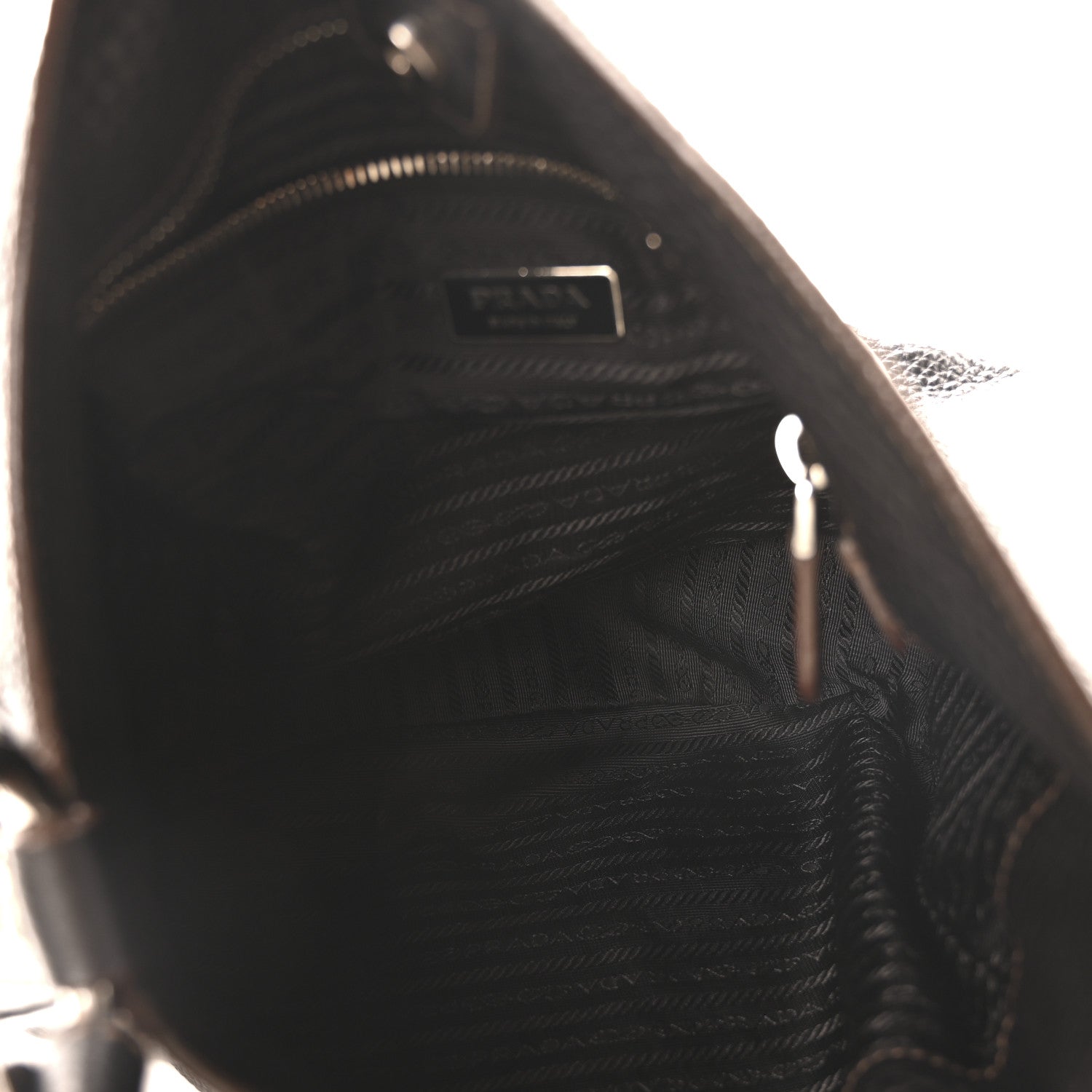 Prada Vitello Daino Side Pocket Tote Black 5 of 9