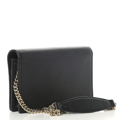 Gucci Pebbled Calfskin Soho Wallet on Chain Black 3 of 10