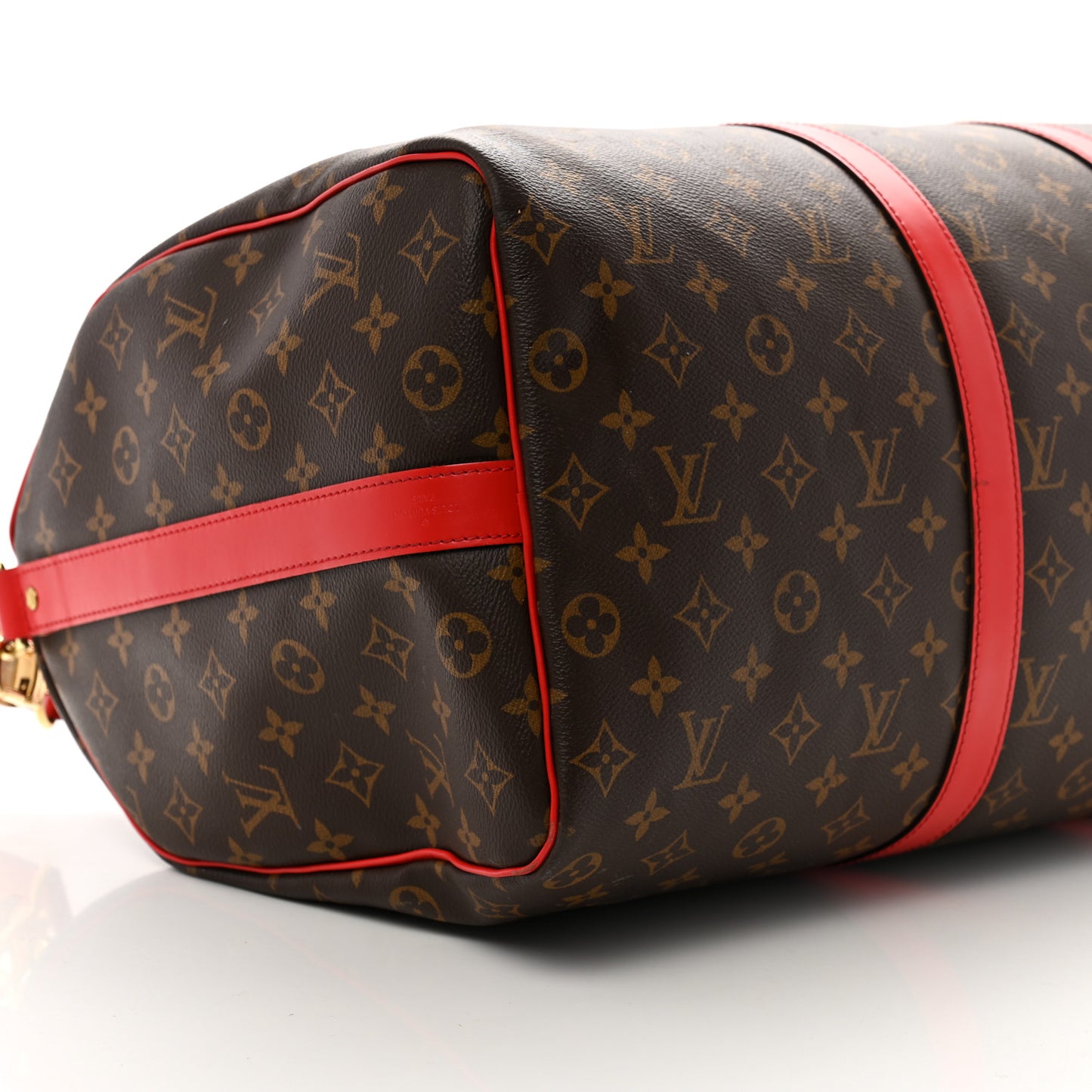 Calfskin Monogram Keepall Bandouliere 50 Coquelicot