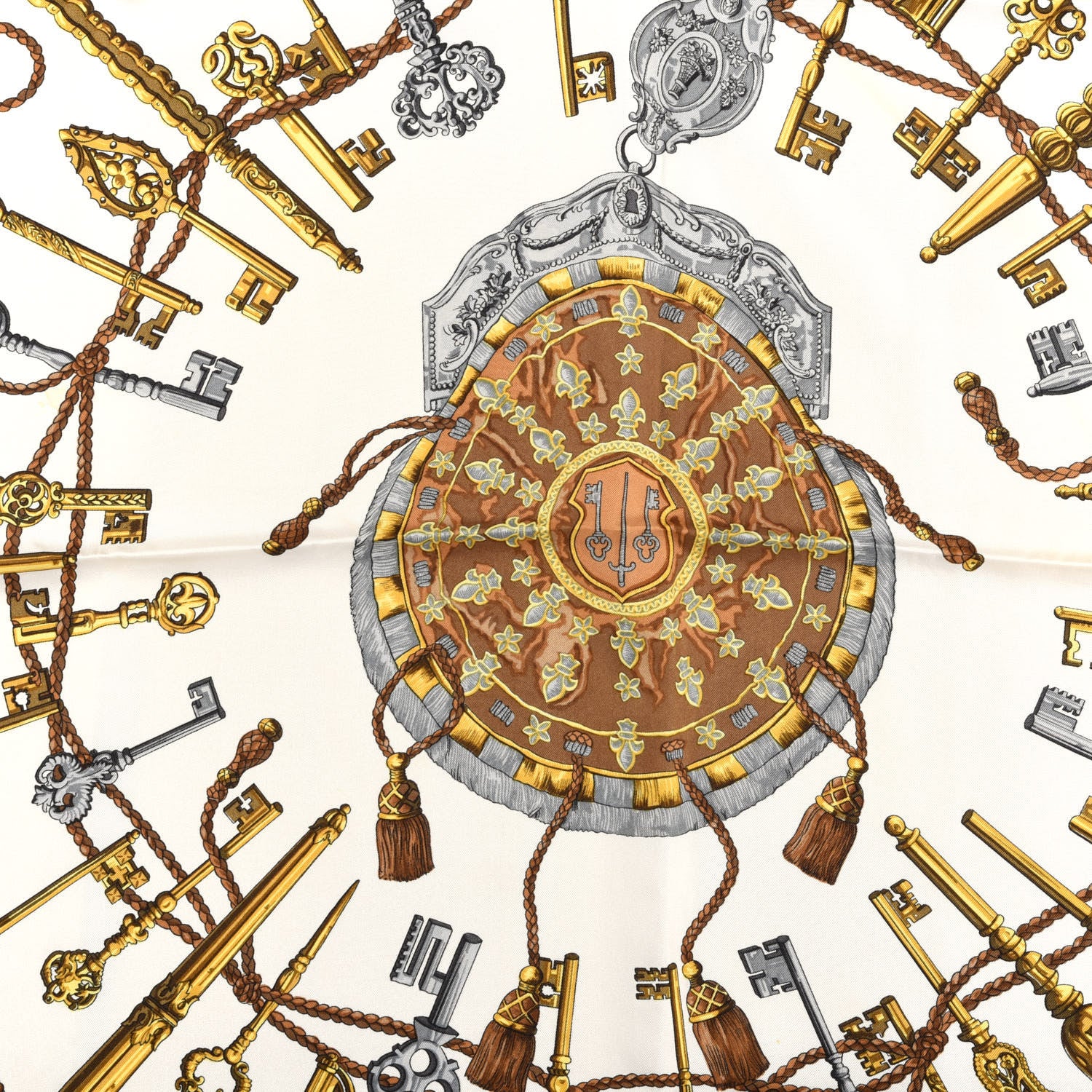 Hermes Silk Keys Les Cles Scarf 90 3 of 3