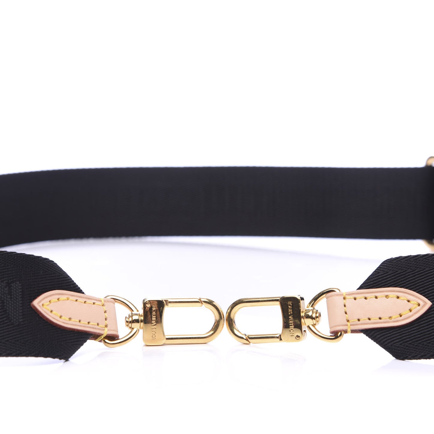 Nylon Monogram Strap with Coin Purse Black