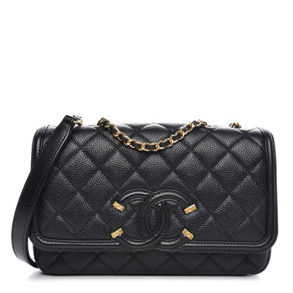 Chanel Caviar Quilted Small CC Filigree Flap Black 1 of 8