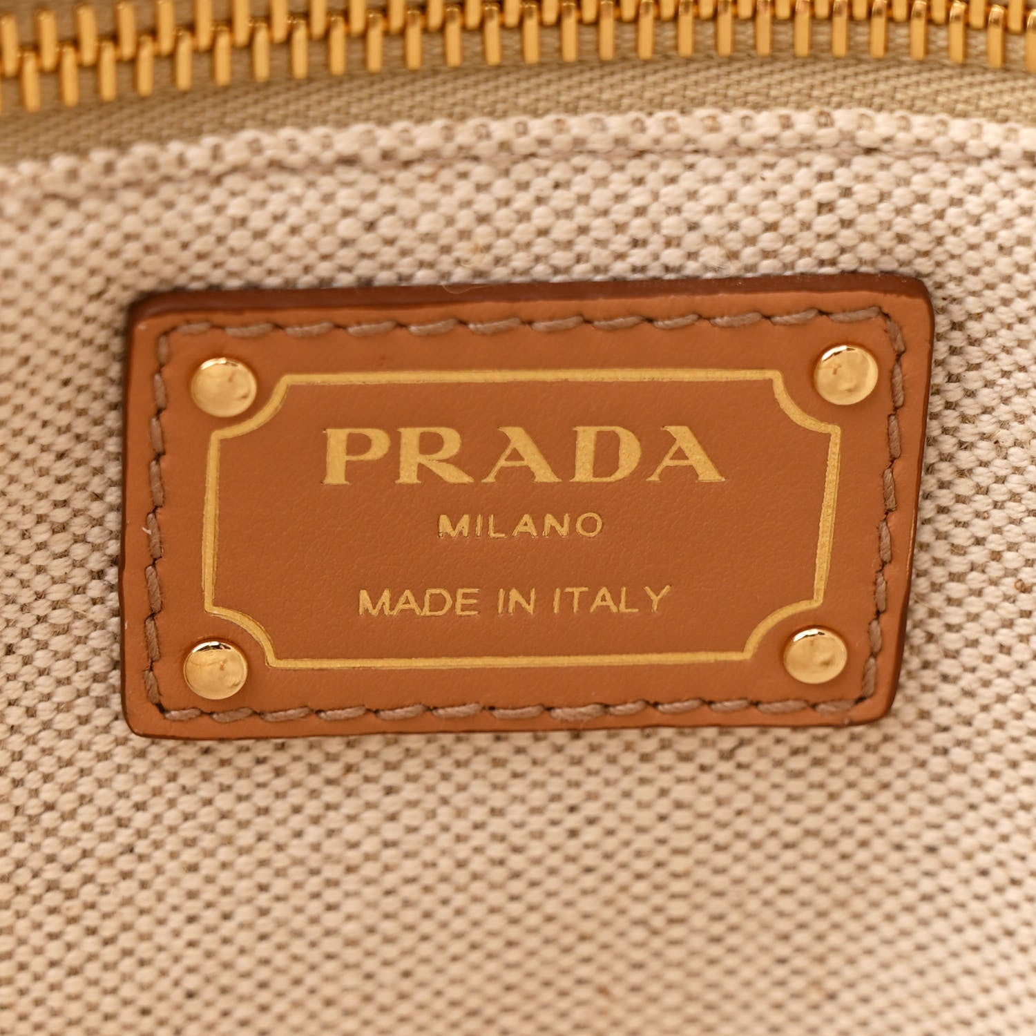 Prada Linen Vitello Large Logo Tote Natural 6 of 10
