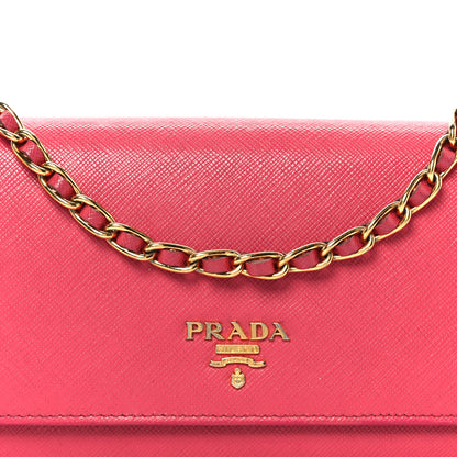 Prada Saffiano Wallet on Chain Peonia 13 of 17