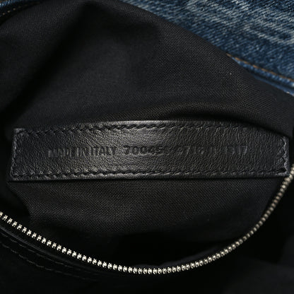 Balenciaga Denim BB Monogram Neo Cagole City Handbag Blue 8 of 10