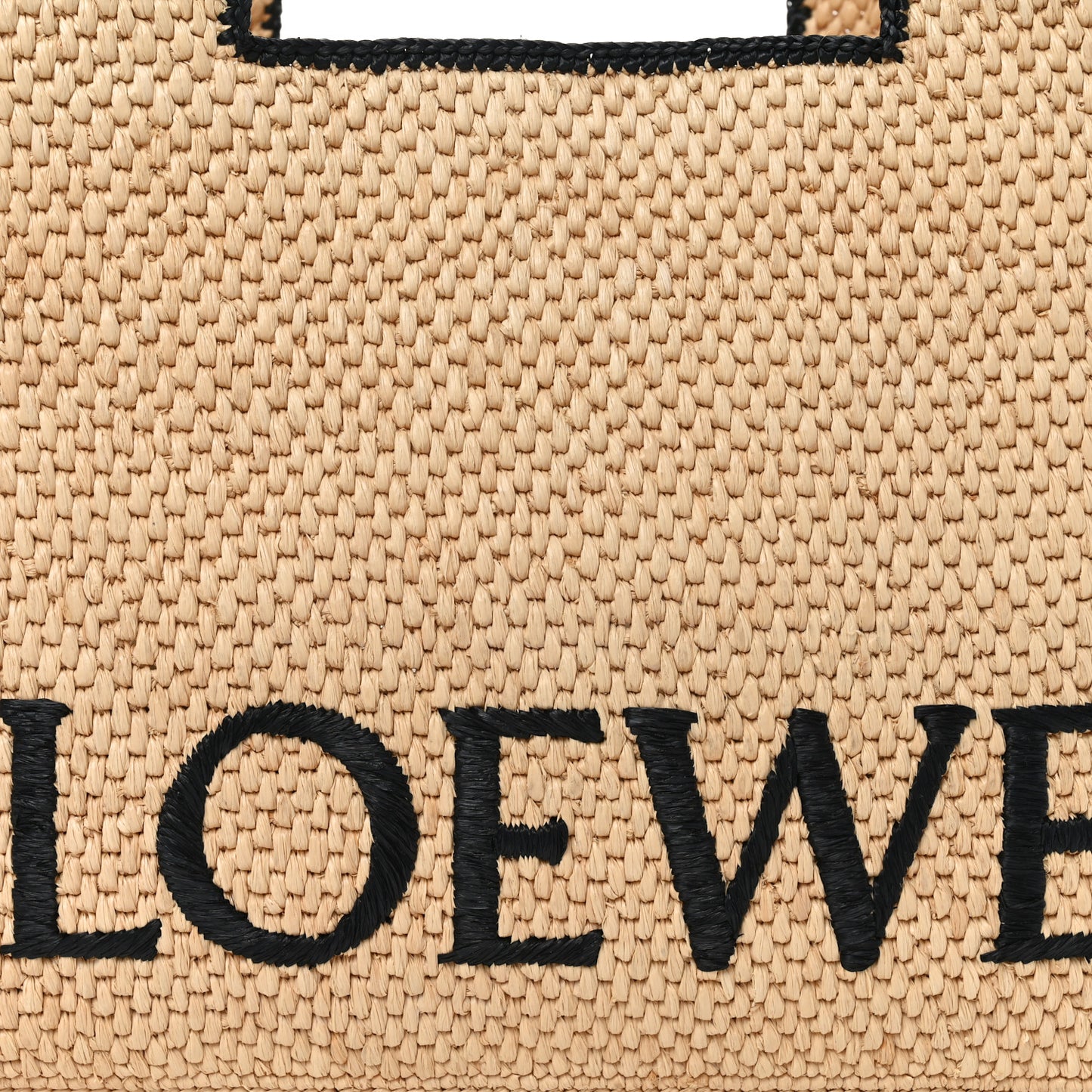 Raffia Large Paula's Ibiza Logo Tote Natural Tan